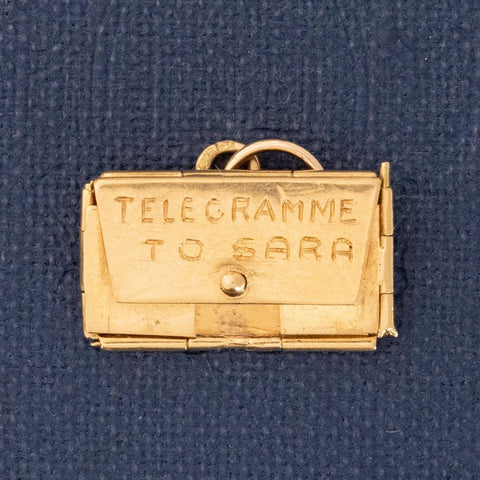 Vintage Telegramme to Sara Letter Charm French