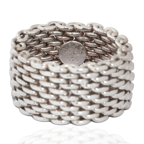 Vintage Tiffany & Co. Somerset silver mesh band ring – alternate view 3