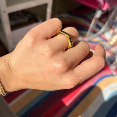 Vintage Tigers Eye Hexagonal Band
