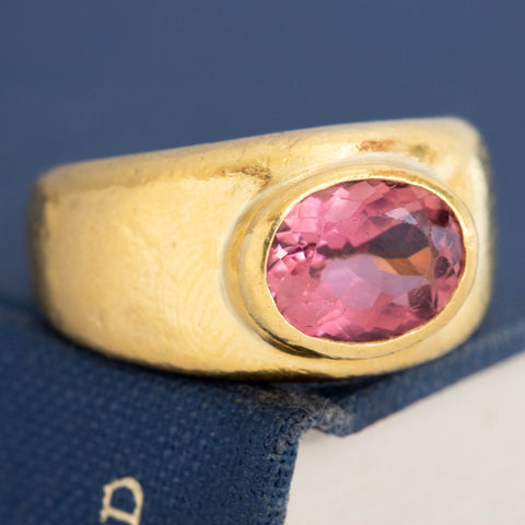 2.90ct Vintage Tourmaline Bezel Ring