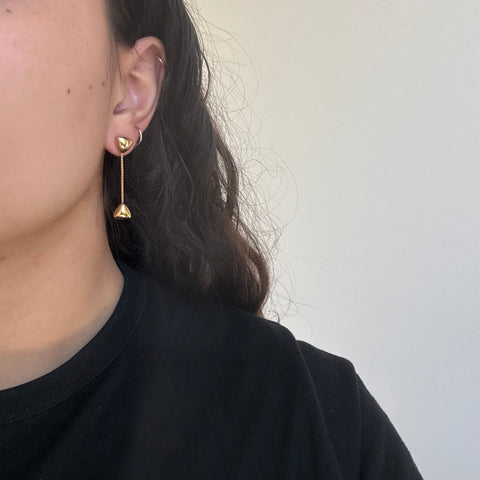 Vintage Triangle Drop Earrings, Italian