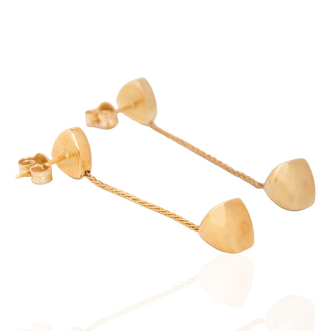 Vintage Triangle Drop Earrings, Italian