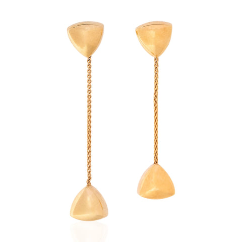 Vintage Triangle Drop Earrings, Italian