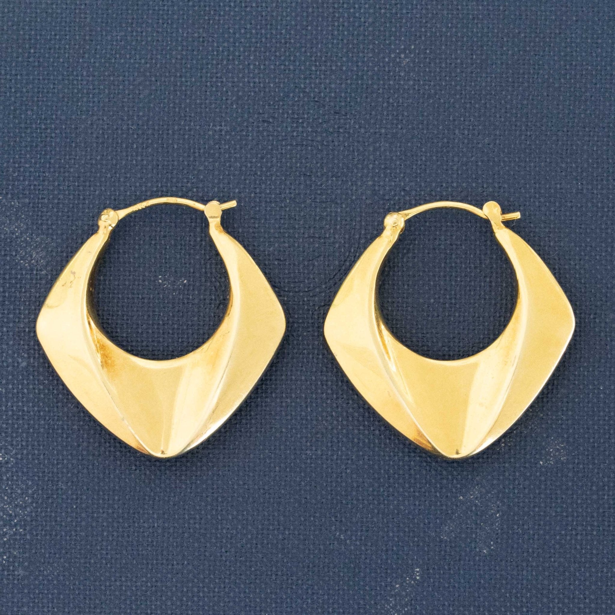 Vintage Triangle Drop Hoop Earrings