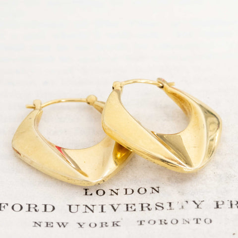 Vintage Triangle Drop Hoop Earrings