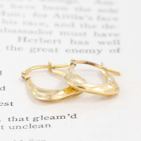 Vintage Triangular Drop Hoop Earrings