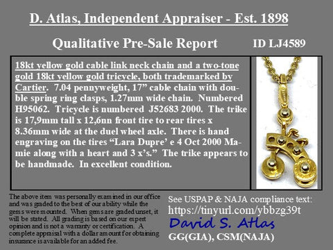 Vintage Tricycle Charm Necklace by Cartier