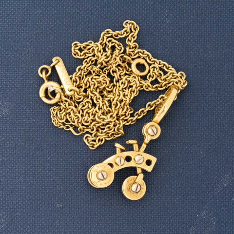Vintage Tricycle Charm Necklace by Cartier