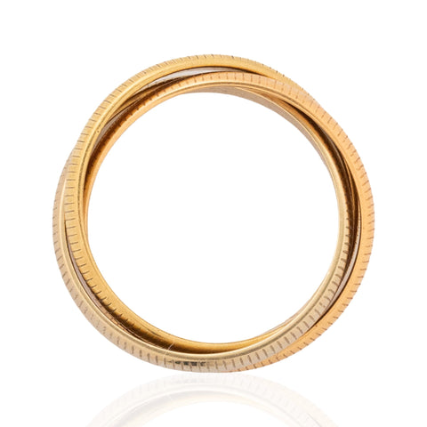 Vintage Triple Gold Fluted Rolling Ring, by Cartier