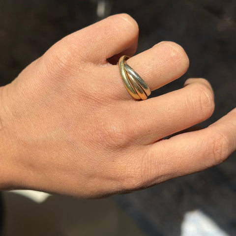 Vintage Triple Gold Fluted Rolling Ring, by Cartier