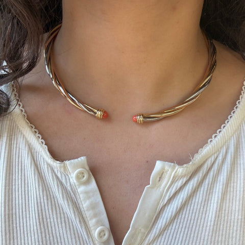 Vintage Triple Rope Coral Necklace, by Cartier
