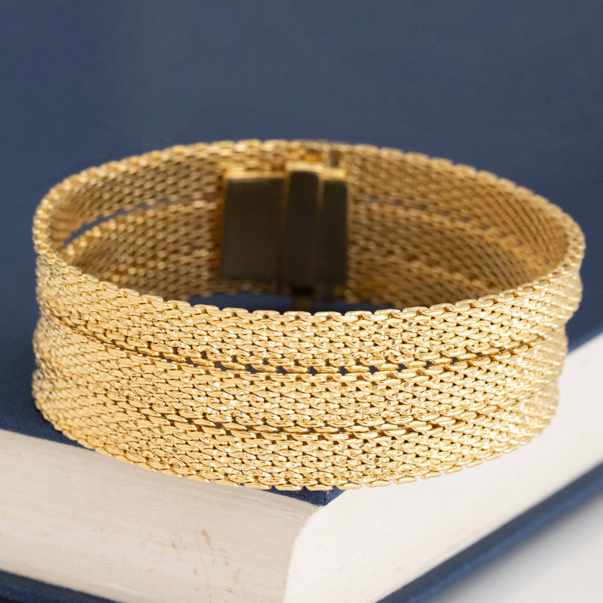 Vintage Triple Row Gold Mesh Necklace & Bracelet, by Tiffany & Co.