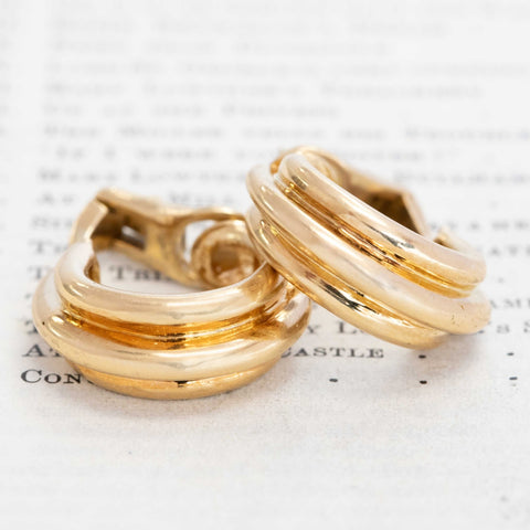 Vintage Triple Row Hoop Earrings, by Van Cleef & Arpels