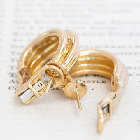 Vintage Triple Row Hoop Earrings, by Van Cleef & Arpels