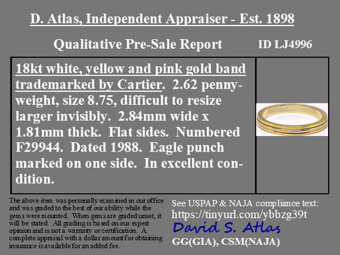 Vintage Triple Row Wedding Band, by Cartier