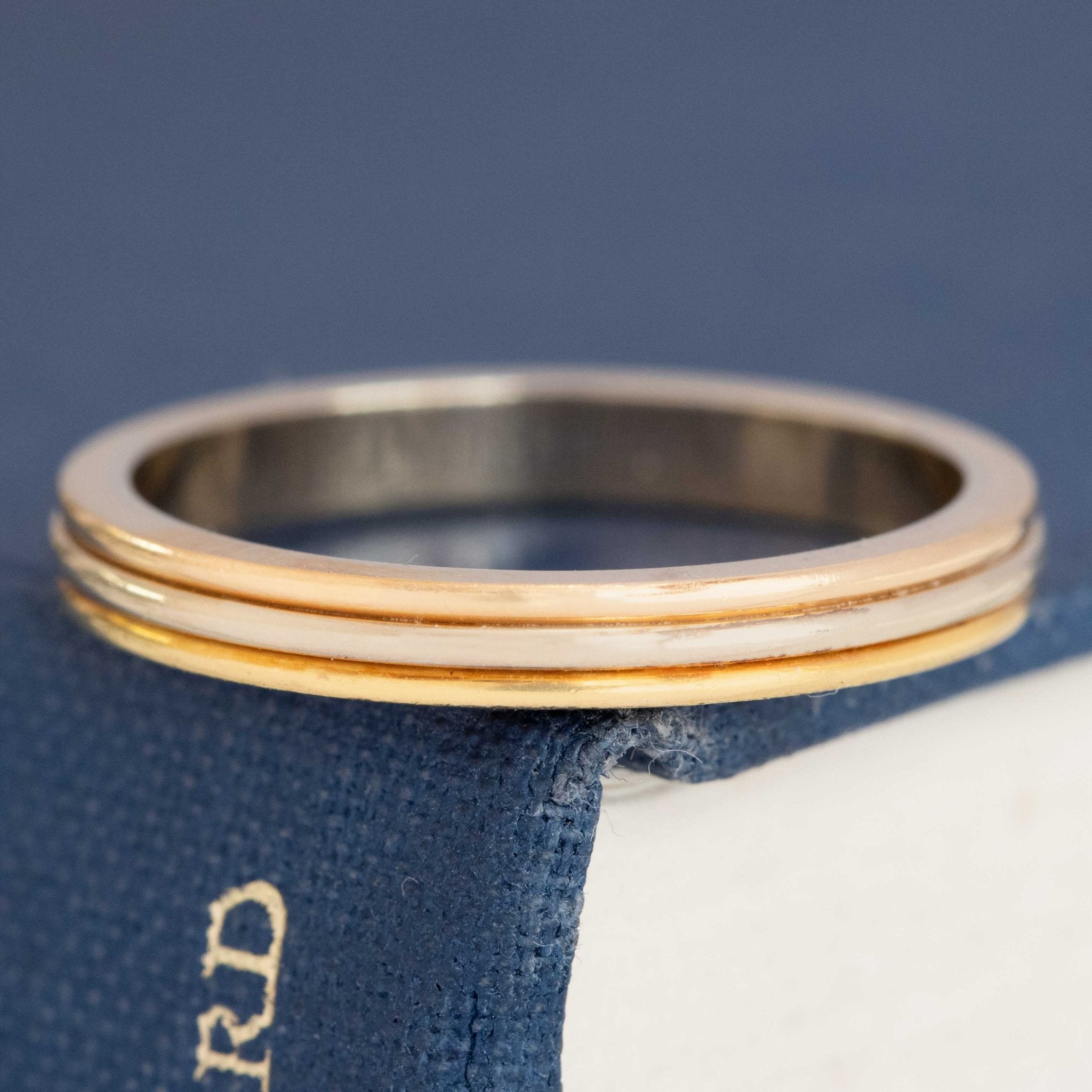 Cartier vintage triple-row diamond band in 18kt tri-tone gold
