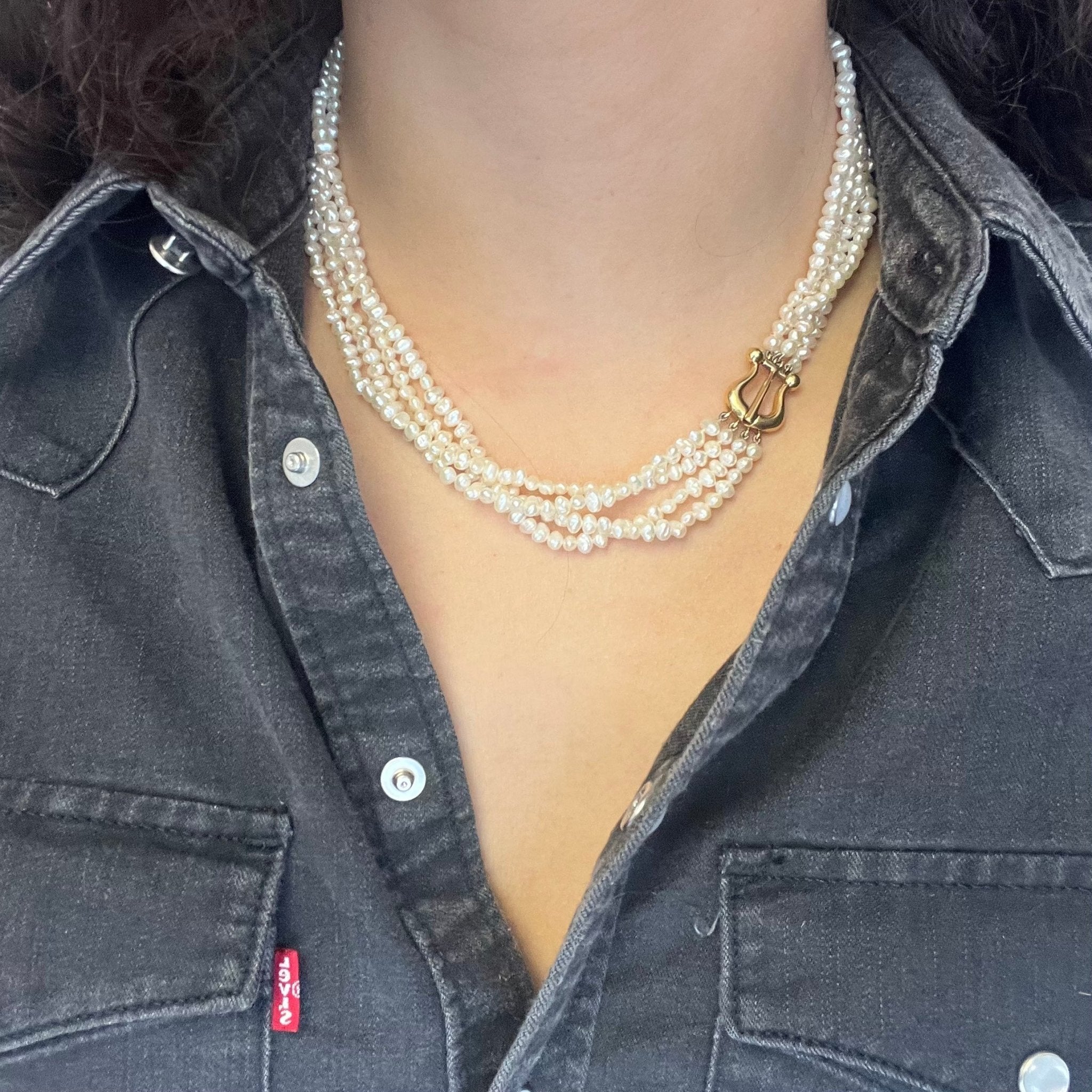 Vintage Triple Strand Pearl Necklace by Paloma Picasso for Tiffany & Co.