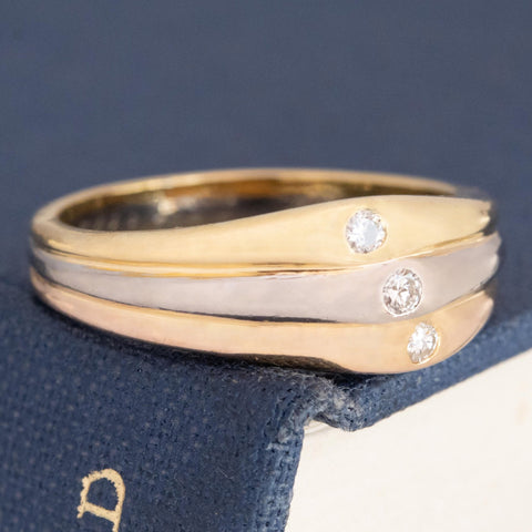 Vintage Triple Tone Diamond Band by Cartier