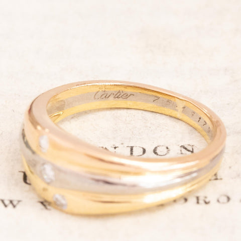 Vintage Triple Tone Diamond Band by Cartier