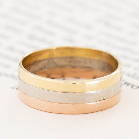 Vintage Triple Tone Gold Band