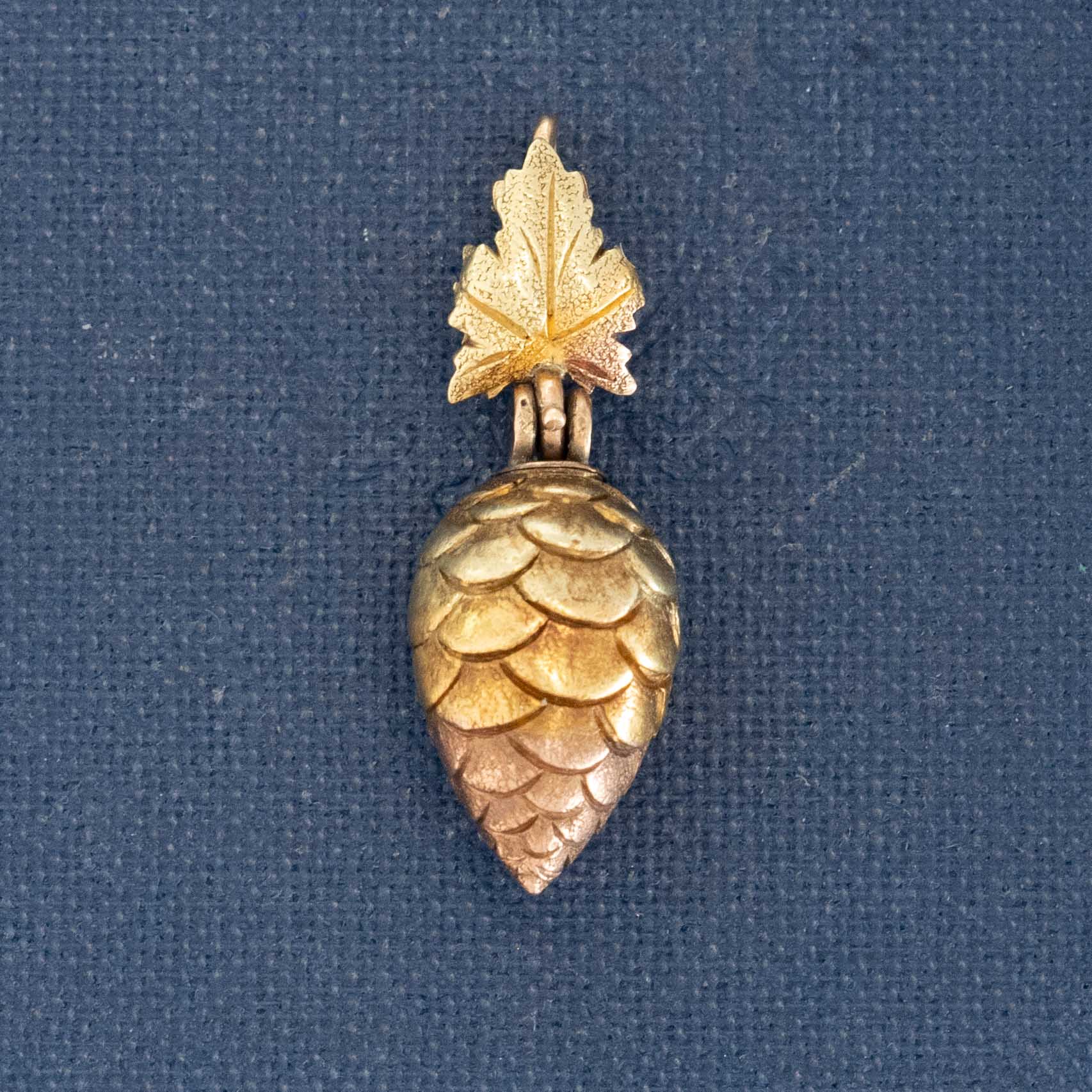 Vintage Triple Tone Pinecone Charm