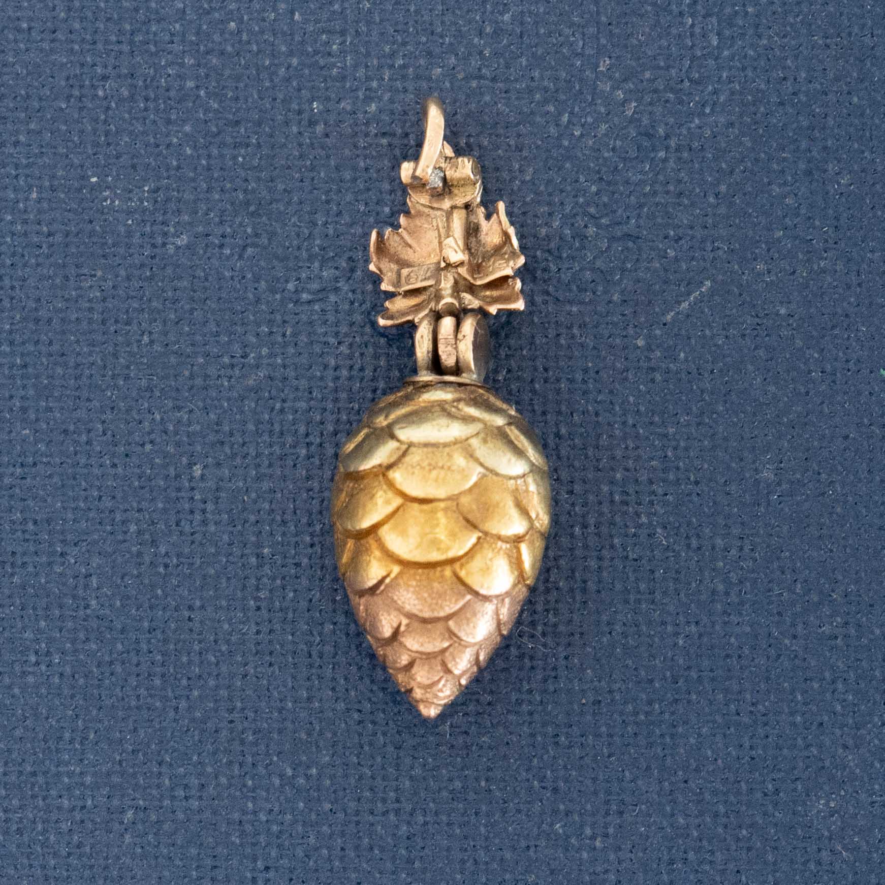 Vintage Triple Tone Pinecone Charm