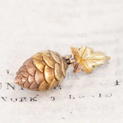 Vintage Triple Tone Pinecone Charm