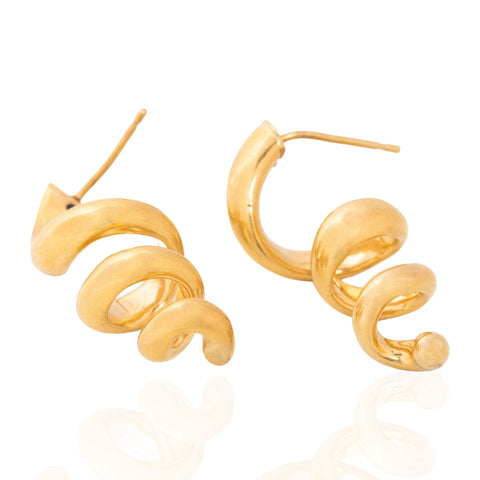 Vintage Twisted Gold Earrings
