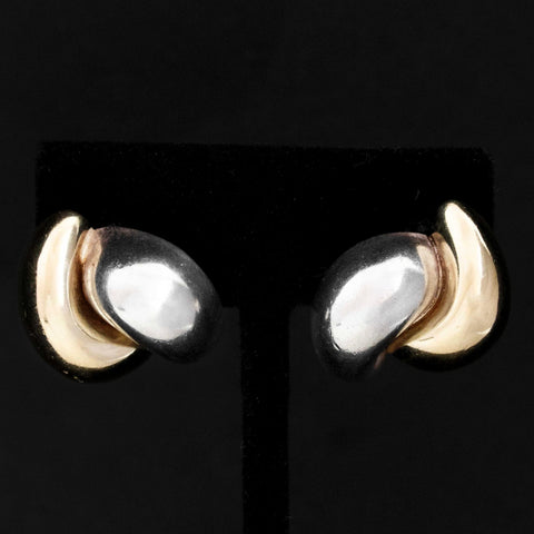 Vintage Two-Tone Bypass Earrings by Tiffany & Co.