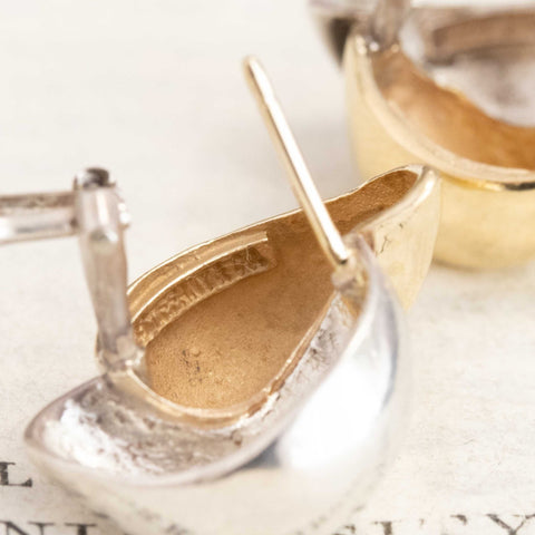Vintage Two-Tone Bypass Earrings by Tiffany & Co.