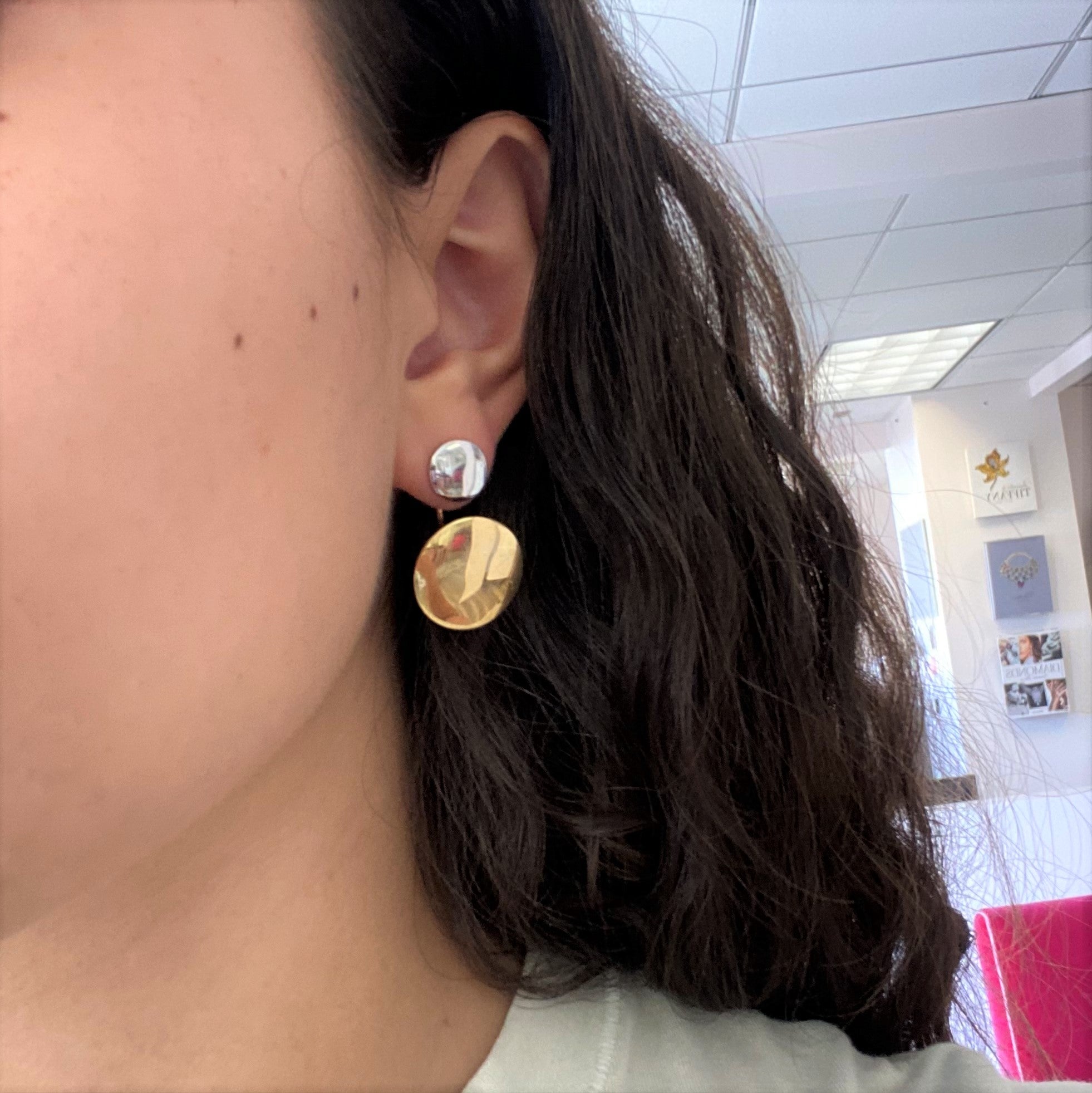 Vintage Two-Tone Disc Earrings, by Ralph Lauren