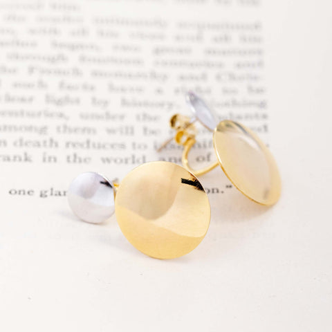 Vintage Two-Tone Disc Earrings by Ralph Lauren