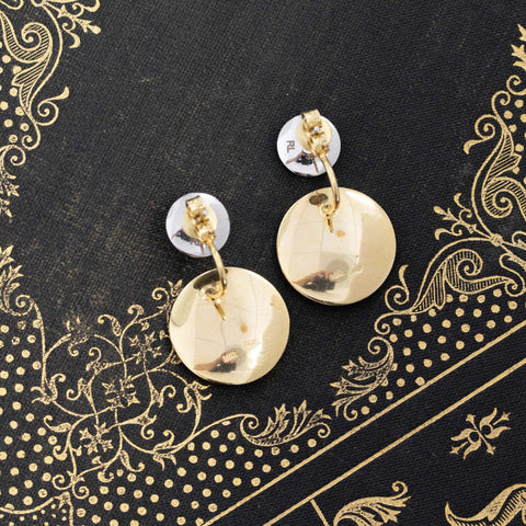 Vintage Two-Tone Disc Earrings by Ralph Lauren