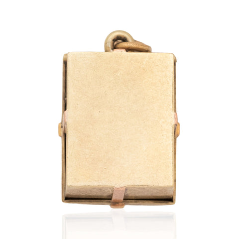 Vintage Two-Tone Gift Box Charm