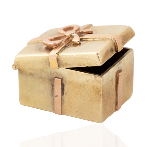 Vintage Two-Tone Gift Box Charm