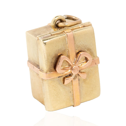Vintage Two-Tone Gift Box Charm