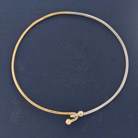 Vintage Two Tone Hook Bangle by Cartier
