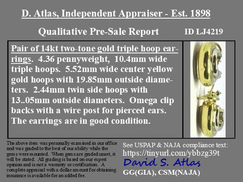 Vintage Two-Tone Hoop Earrings