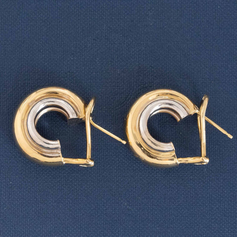 Vintage Two-Tone Hoop Earrings