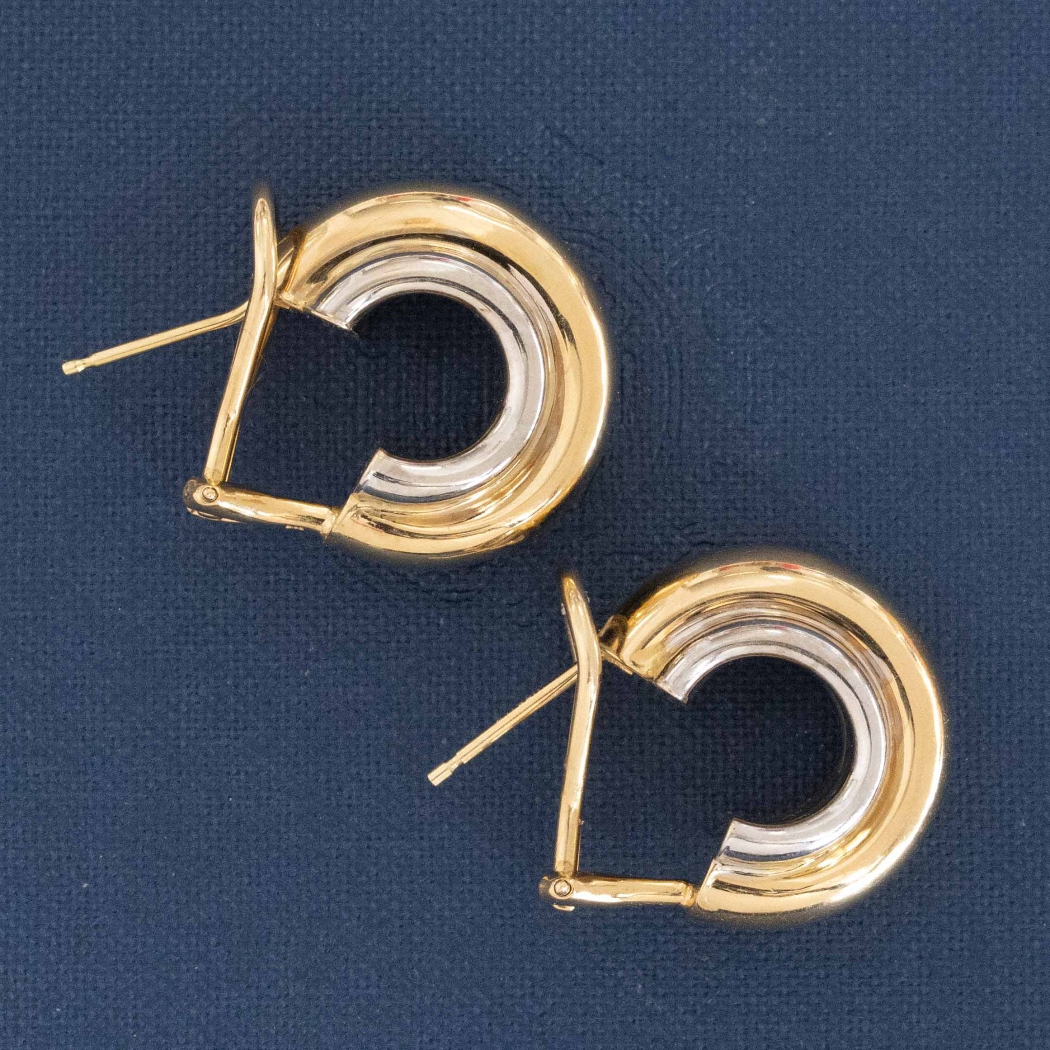 Vintage Two-Tone Hoop Earrings