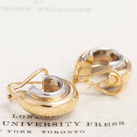Vintage Two-Tone Hoop Earrings