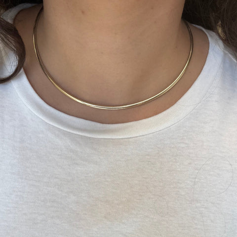 Vintage Two-Tone Omega Necklace, Italian