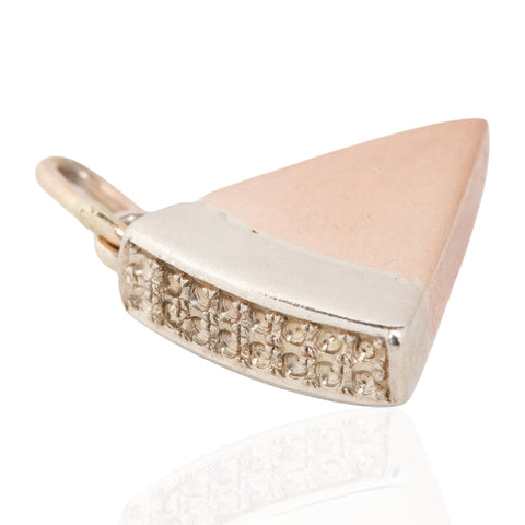 Vintage Two-Tone Pie Slice Charm