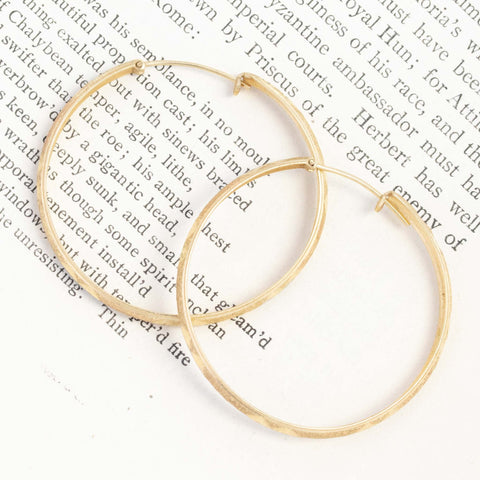 Vintage Two-Tone Textured Hoop Earrings