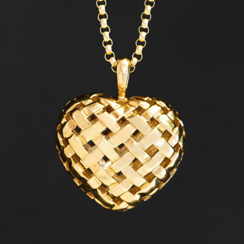 Vintage "Vannerie" Woven Heart Pendant, by Tiffany & Co.