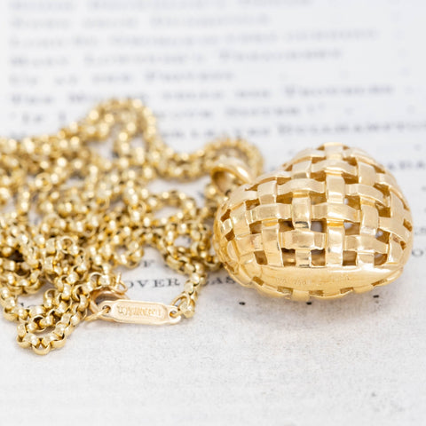 Vintage "Vannerie" Woven Heart Pendant, by Tiffany & Co.