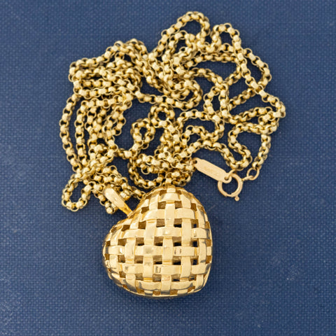 Vintage "Vannerie" Woven Heart Pendant, by Tiffany & Co.