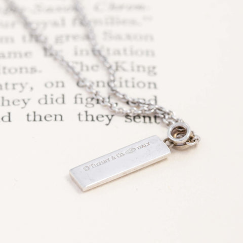 Vintage White Gold Bar Pendant by Tiffany & Co.