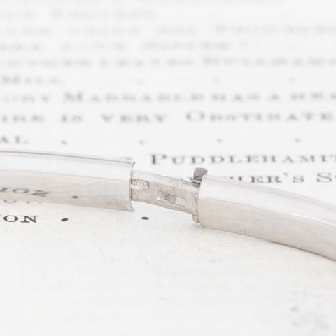Vintage White Gold Square Bangle, Italian
