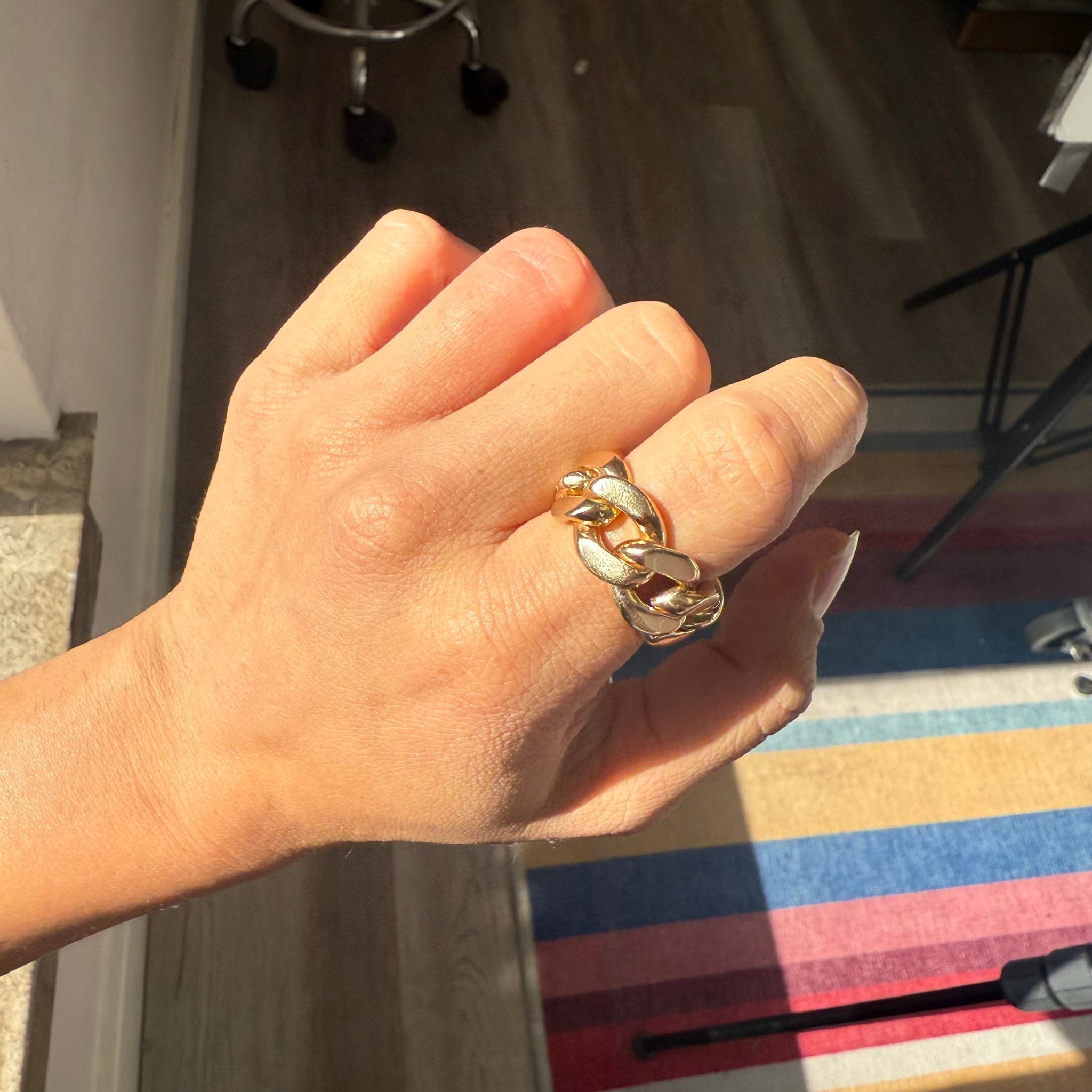 Vintage Wide Curb Link Chain Ring